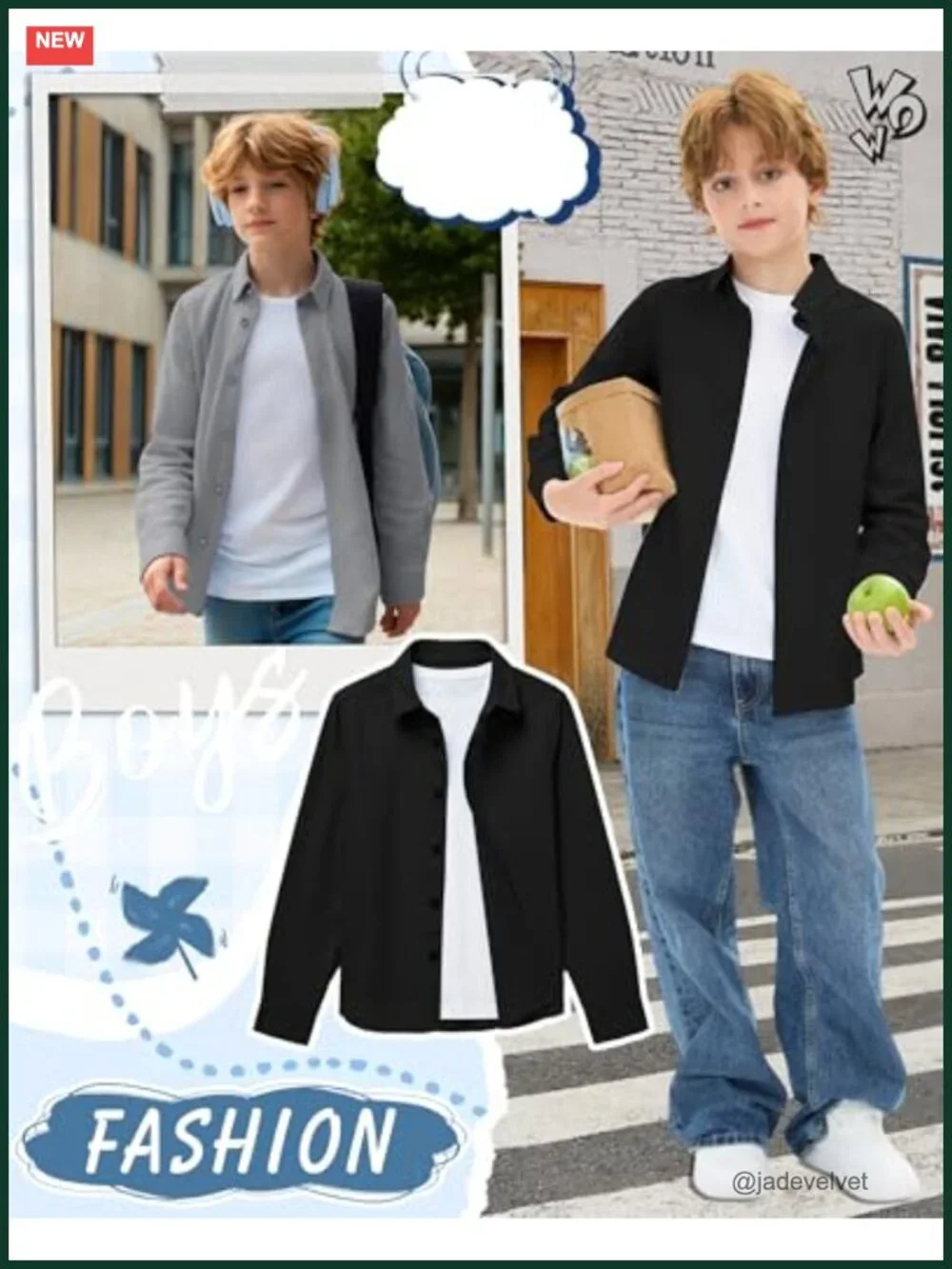 3 Pack Boys Long Sleeve Dress Shirts Button Down School Uniform Tops